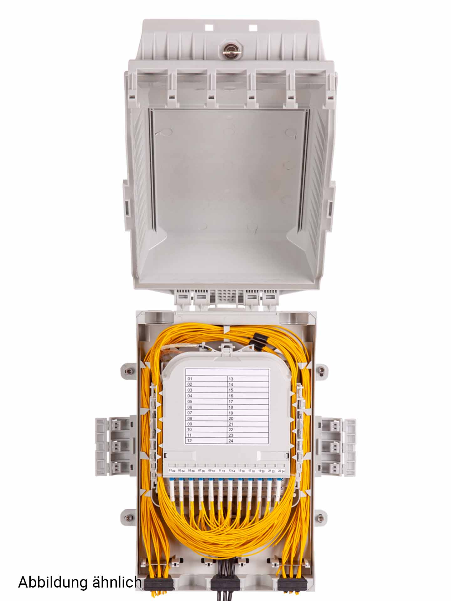 LWL FTTH Glasfaser wandverteiler IP65 48 SC simplex LC duplex Kupplungen 96 Spleiße