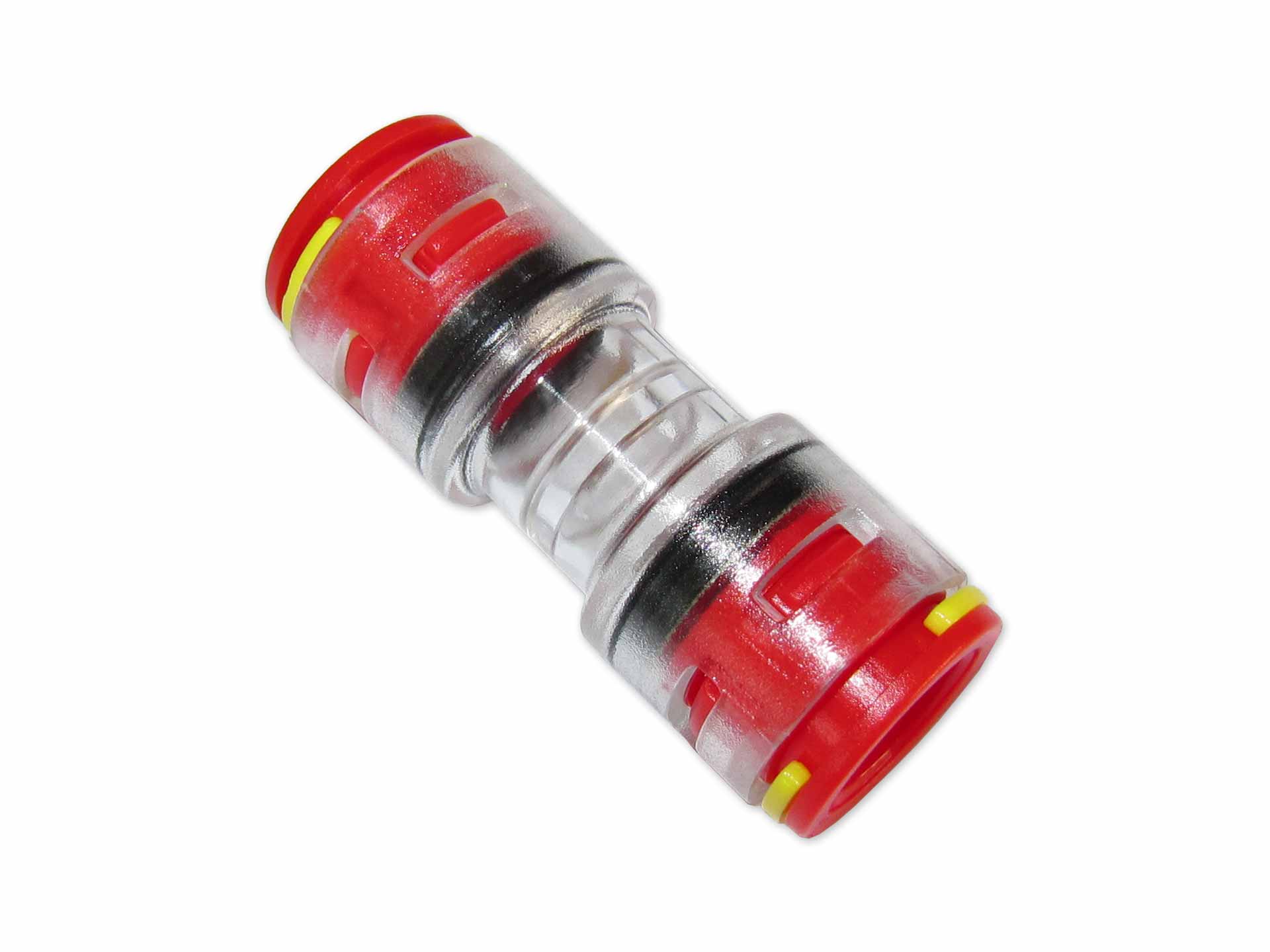 FTX-MVB-12-8-12mm-Mikrorohrverbinder-Doppelsteckmuffe 12mm Mikrorohrverbinder Doppelsteckmuffe innen 8mm mit Clips