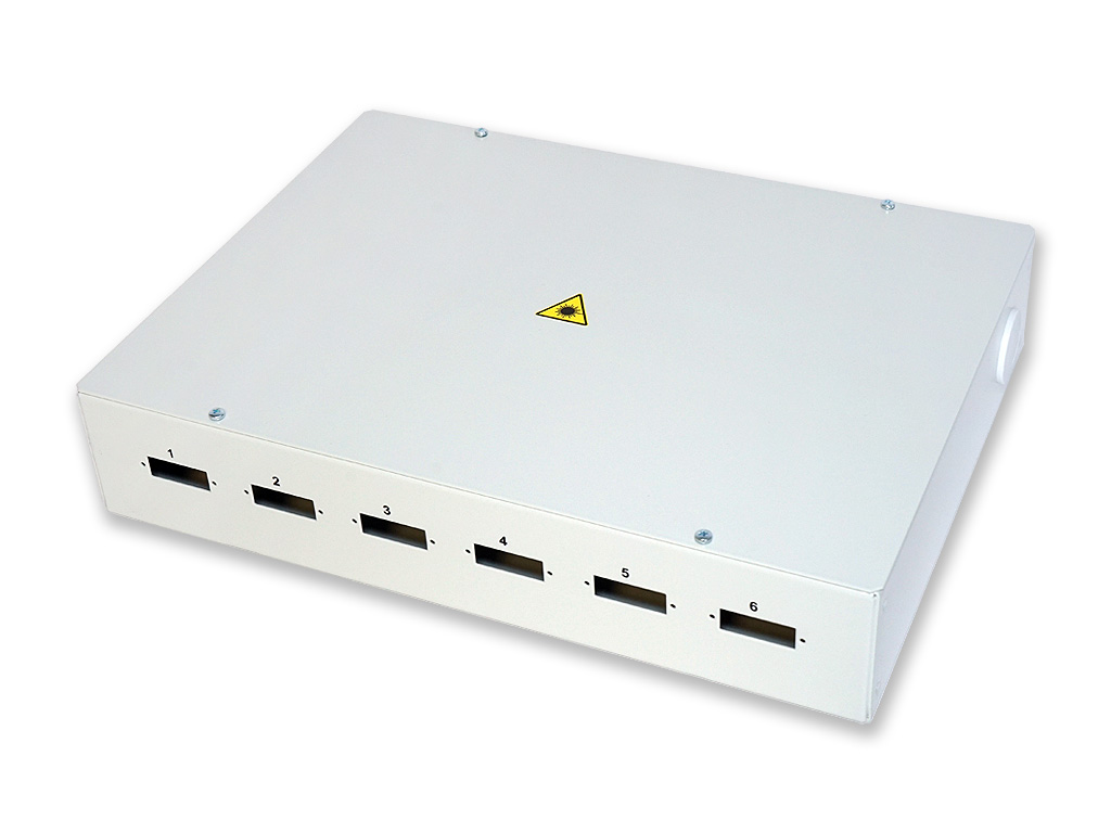 LWL FTTH Wandverteiler für 6 SC duplex Kupplungen