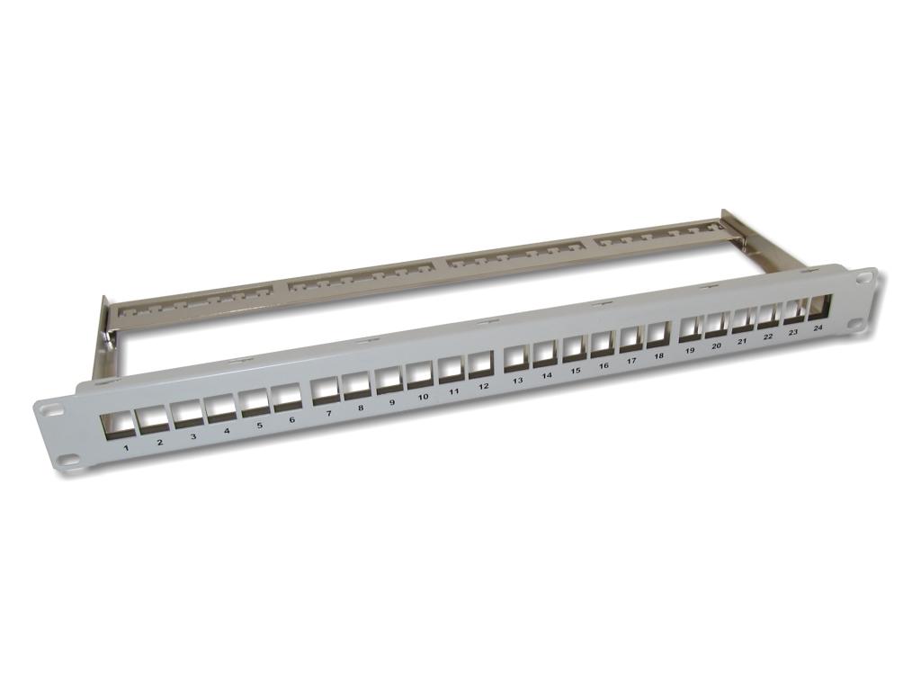 19" 24-Port Modular Patchpanel für Keystone Module, 1HE