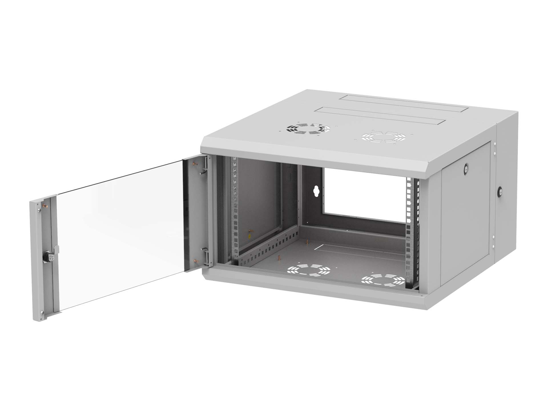 19" Wandschrank 6 HE zweiteilig 600mm tief mit Schwenkrahmen