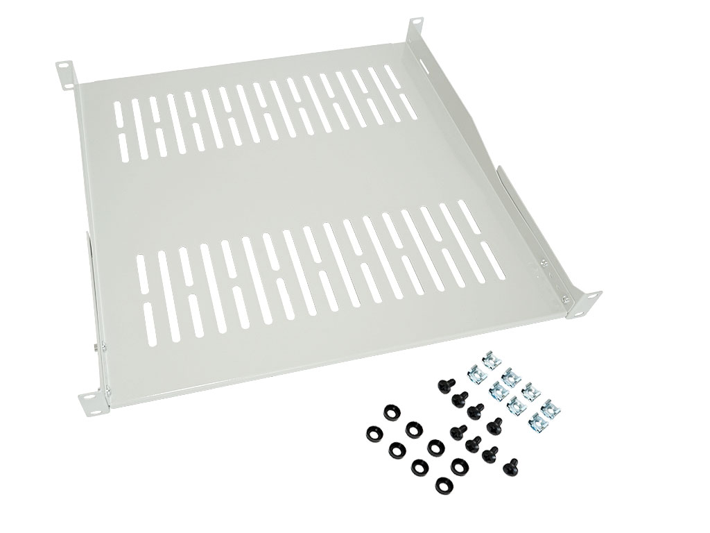 19" Fachboden 1HE für Wandschränke Tiefe regulierbar 450-550mm