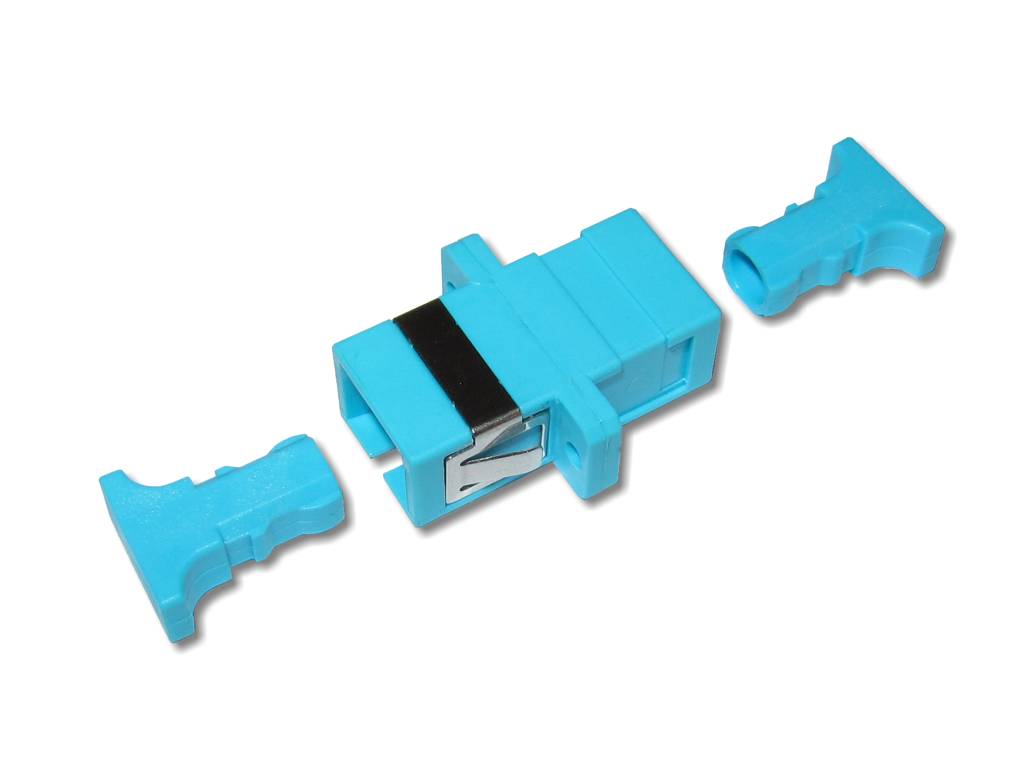 FAD-SCS-AQ-sc-simplex-adapter-multimode-om3-aqua SC-SC simplex LWL Kupplung multimode OM3 aqua