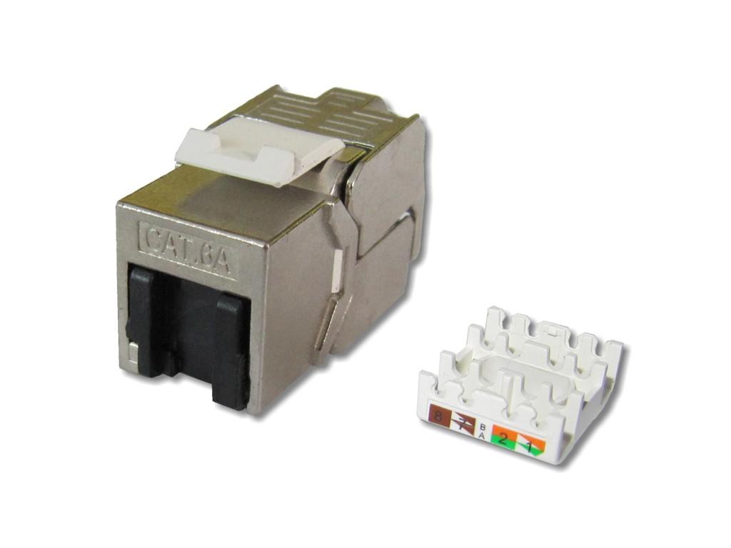 RJ45 Cat.6A Keystone Modul werkzeuglos, geschirmt mit Shutter