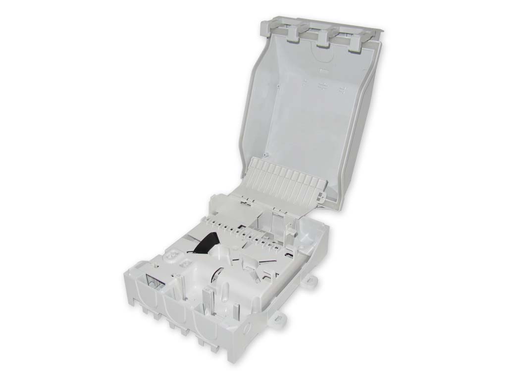 LWL FTTH Glasfaser Wandverteiler IP65 für 12x SC-duplex bzw. LC-quad Kupplungen bis 48 Spleiße