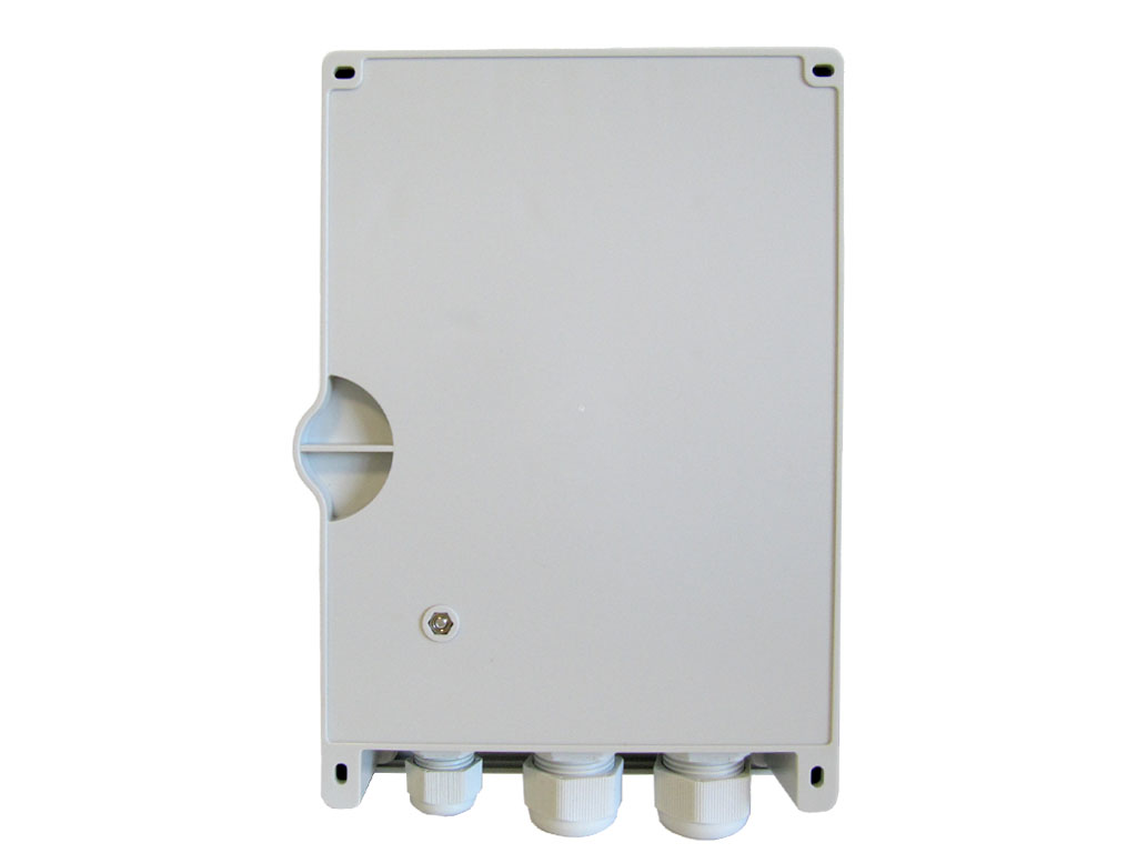 LWL FTTH Hausverteiler IP55 für 24 Fasern und 6 SC duplex oder LC Quad Kupplungen