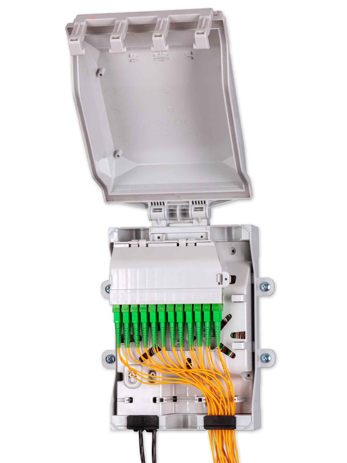 LWL FTTH Wandverteiler IP65 12 SC duplex LC quad bis 48 Fasern