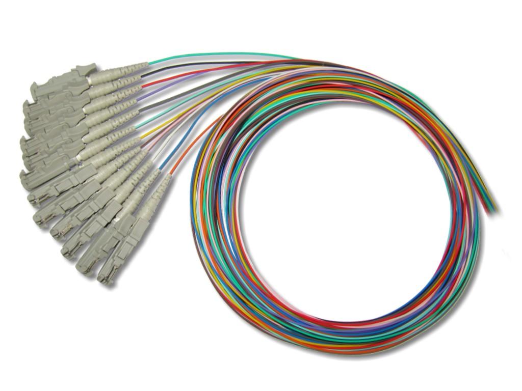 LSH/PC-Pigtail multimode 50/125µm OM3, 2m - 12-farbiges Set