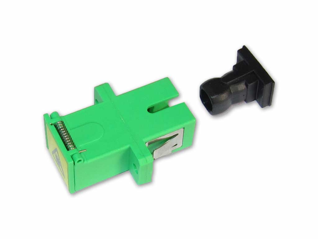 FAD-SAS-ES SC/APC-SC/APC simplex Kupplung singlemode mit Shutter mit Flansch