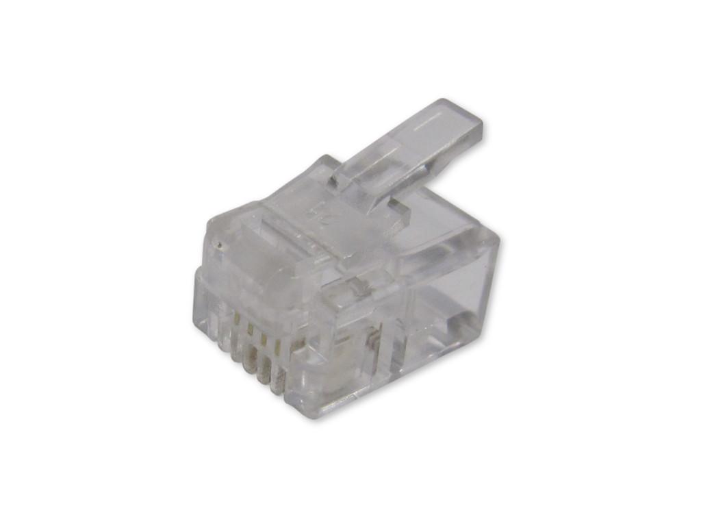 RJ11 Stecker für Flachkabel  6/4 - 100er Pack