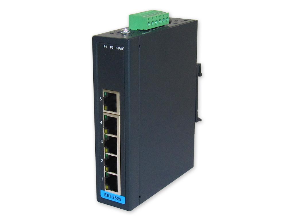 Advantech EKI-2525 5-Port 10/100Mbps unmanaged Industrie Switch