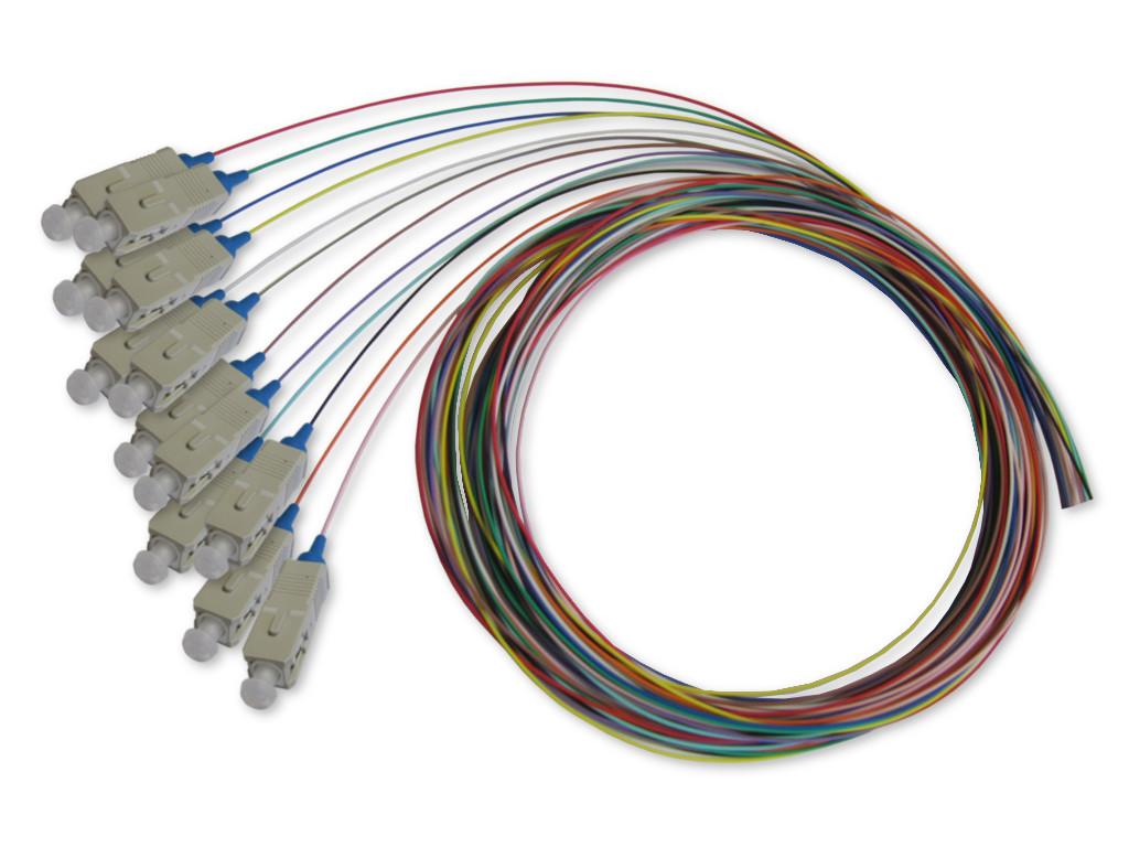 SC Pigtail multimode 62,5/125µm, 2m, 12 farbig