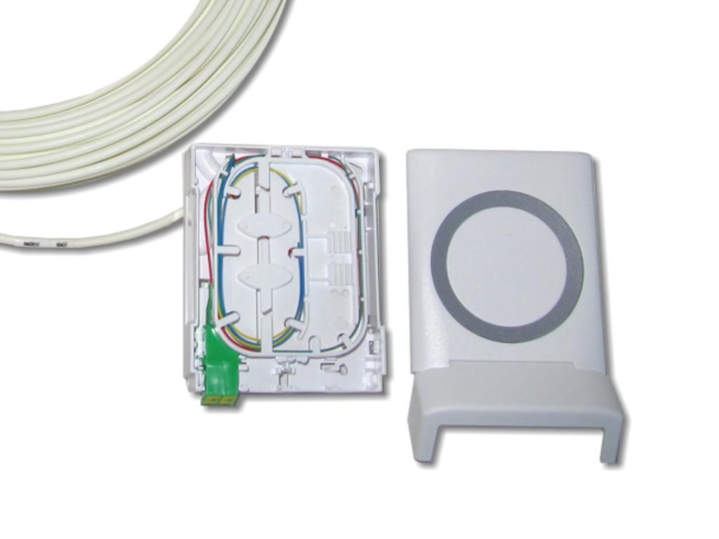 FTTH lwl Dose 1x LC APC duplex bestückt mit FTTH Dropkabel