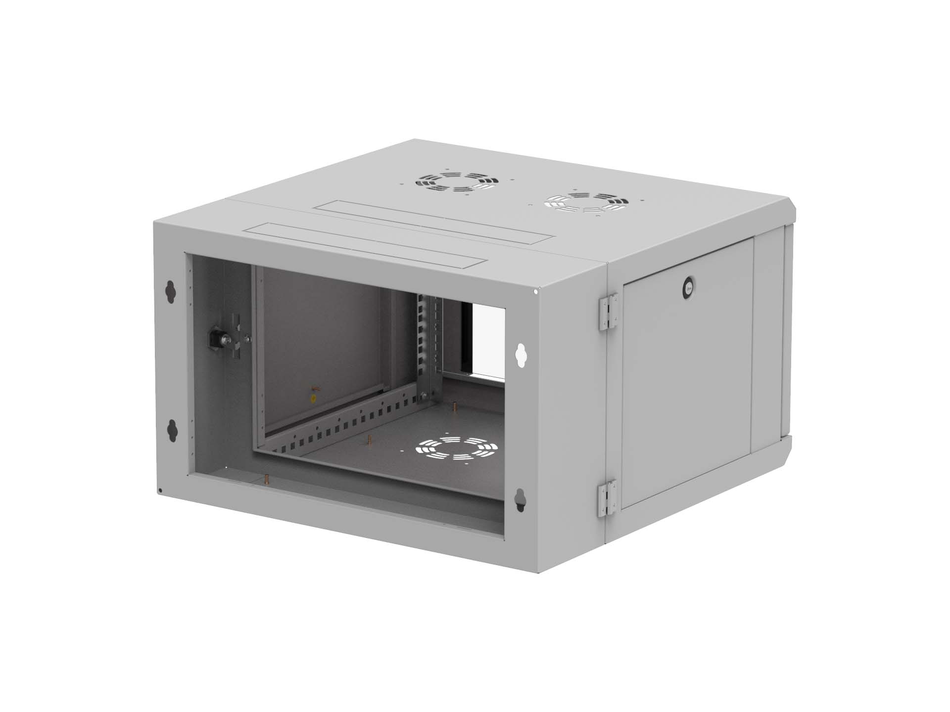 19" Wandschrank 6 HE zweiteilig 600mm tief mit Schwenkrahmen